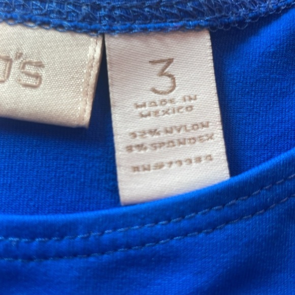 CHICOS Blue Sleeveless Tank Top Chico’s Sz 3 XL Pit to Pit 21 5/8” Preworn - Picture 8 of 14